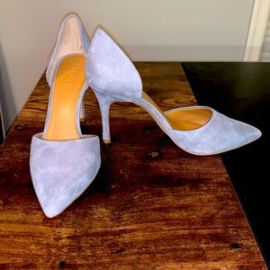 J. Crew Gray Suede D’Orsay Pumps